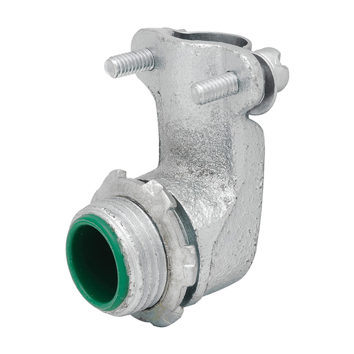 Product image for Madison Electric Products Co. IML-110-1 1/2 Inch Zinc Plated Malleable Iron 90 Degrees Squeeze Box Connector
