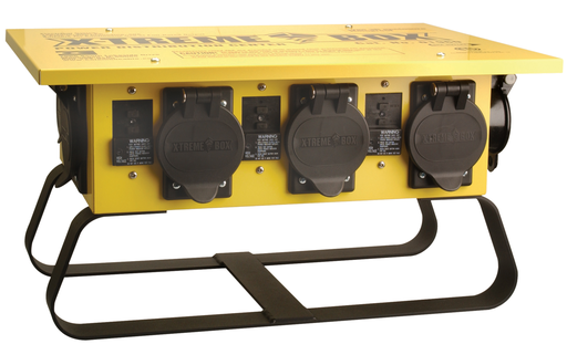 Product image for Southwire 6506TLSX X-Treme Box™ Temporary Power Distribution Unit w/ GFCI Protection, Classic Legs, NEMA L5-20, 120V 20A 2P3W Twist-Lock