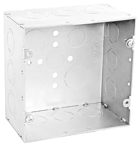 Product image for Garvin 5SQ5075 5" Square Box, 2-7/8" Deep, 1/2" & 3/4" Knockouts