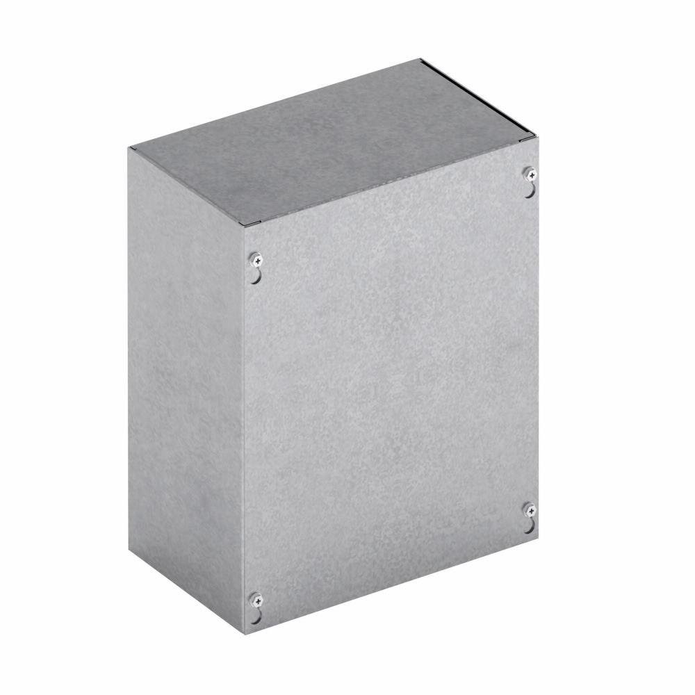 Product image for B-Line 664-SC-NK Type-1 Junction Box, 6" x 6" x 4" NEMA 1, Screw cover, SC NK enclosure, Surface mounted, Small single door, No knockout, Thru holes, Carbon steel