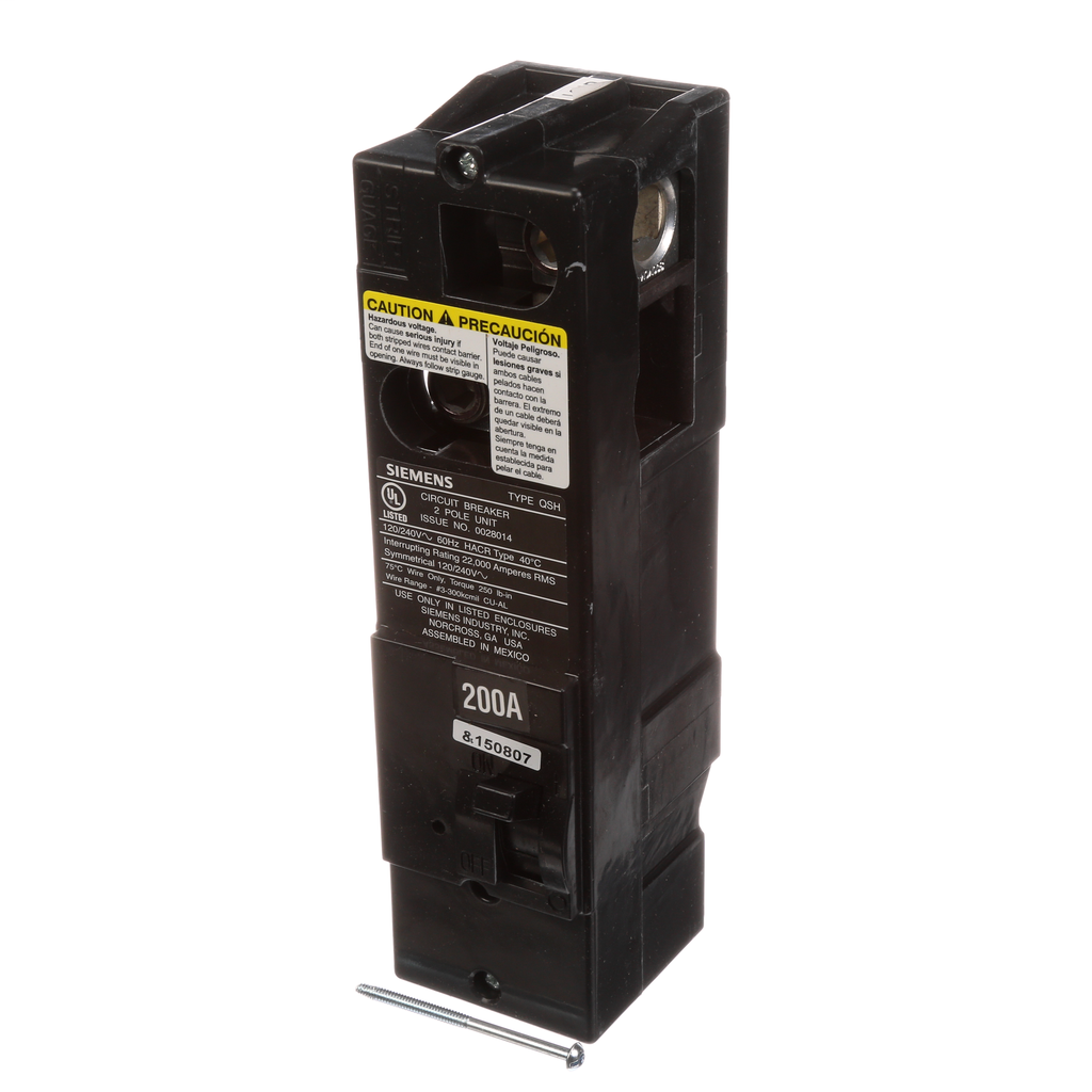 Product image for Siemens QS2200H 120/240 Volt 200 Amp 22 kaic 2-Pole Circuit Breaker