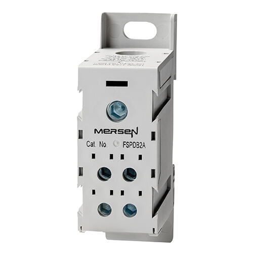 Mersen FSPDB2A Finger-Safe Power Distribution Block, Aluminum. 175 Ampere Rating