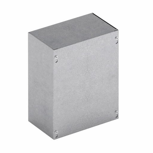 Product image for B-Line 664-SC-NK Type-1 Junction Box, 6" x 6" x 4" NEMA 1, Screw cover, SC NK enclosure, Surface mounted, Small single door, No knockout, Thru holes, Carbon steel