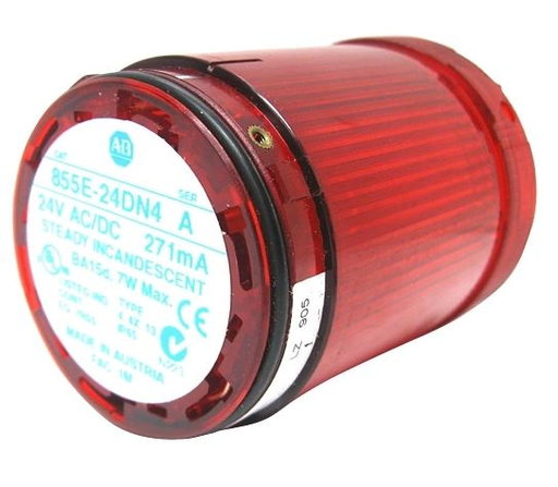 Product image for Allen-Bradley 855E-24DN4 Steady Incandescent Lamp 50 mm Tower Light