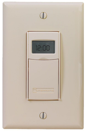 Intermatic ST01A 7-Day 120 to 277 VAC 12 to 28 VDC 1-Pole 3-Way Almond Digital In-Wall Timer