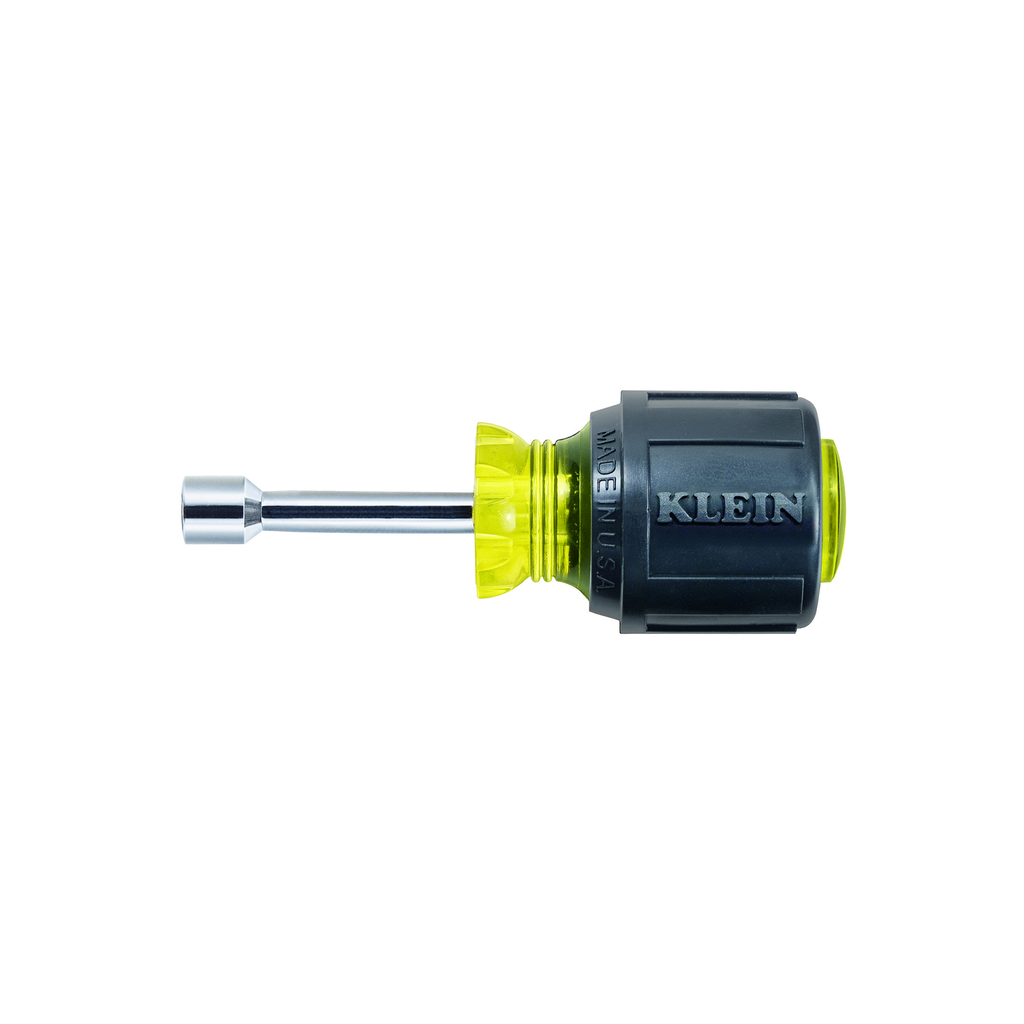 Product image for Klein Tools 610-1/4 1/4 x 3-1/2 Inch Red Stubby Nutdriver