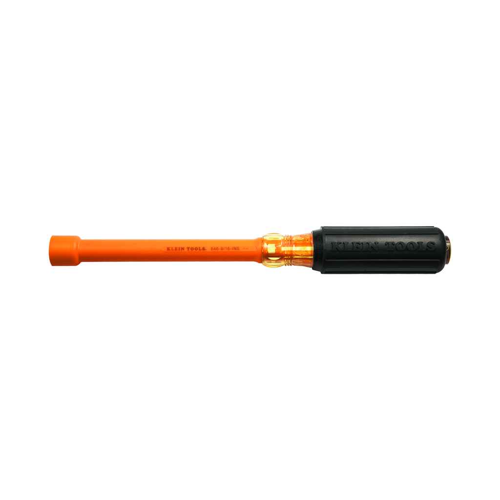Product image for Klein 646-9/16-INS 9/16" Insulated Nut Driver 6" Hollow Shaft