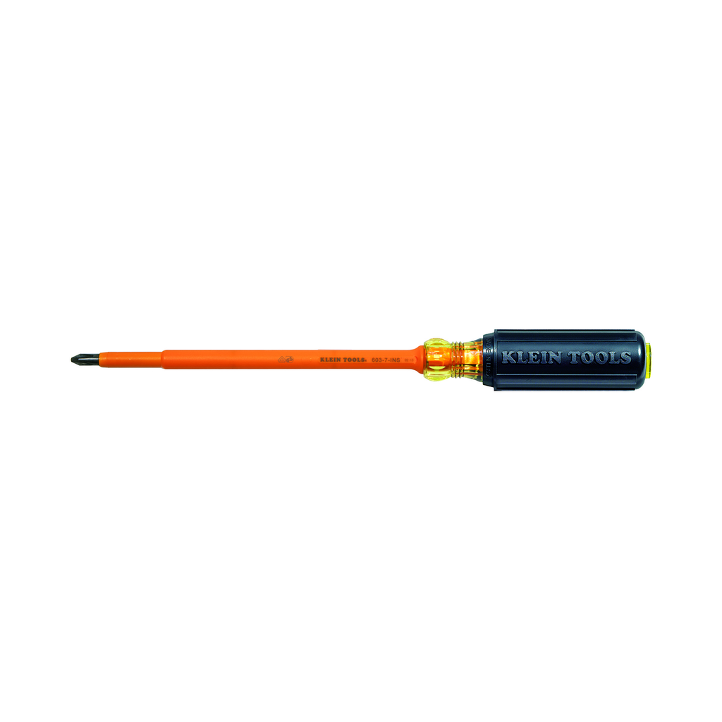 Product image for Klein 603-7-INS 7" #2 Phillips Screwdriver, Insulated