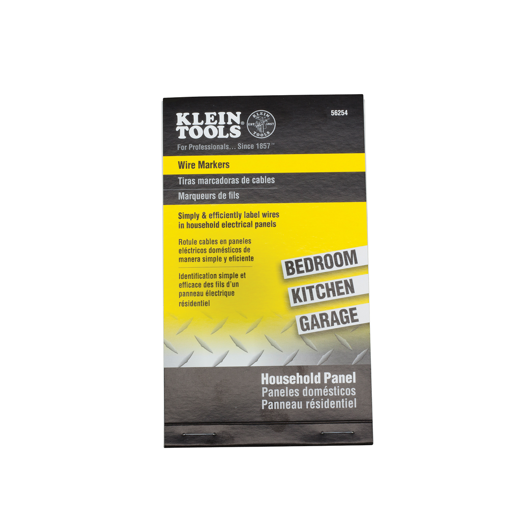 Product image for Klein 56254 Wire Marker Book, Household Electrical Panel Markers