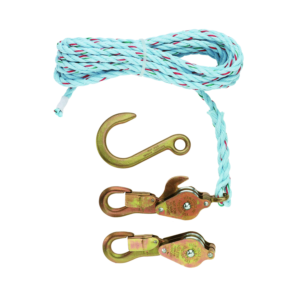 Product image for Klein 1802-30-SR 25ft Block & Tackle Hooks w/ Rope