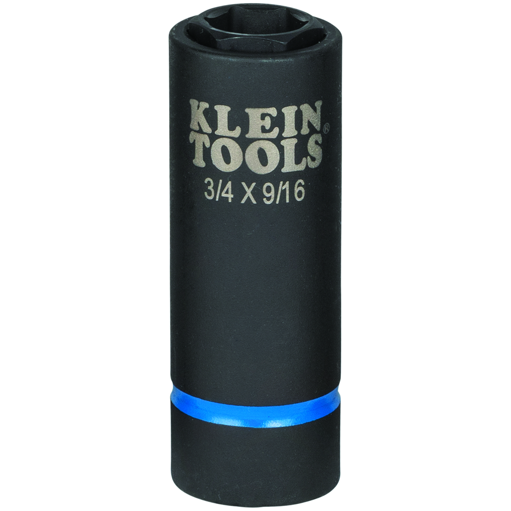Product image for Klein 66004 2-in-1 6-Point Impact Socket, 3/4" & 9/16", 1/2" Drive