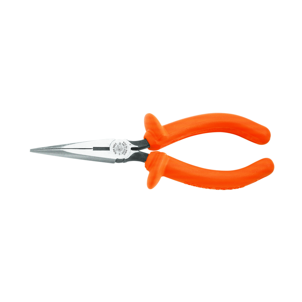 Product image for Klein D203-7-INS Pliers, Long Nose Side-Cutters, Insulated, 7"