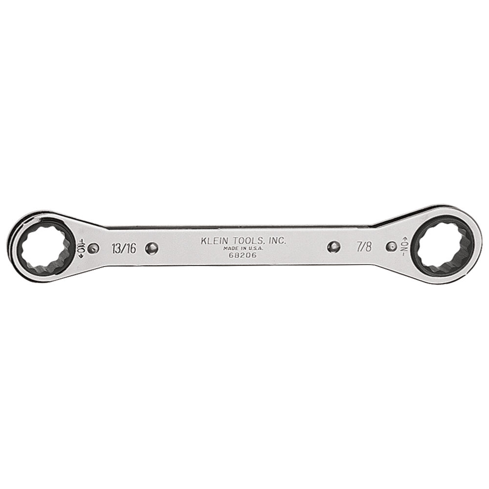 Product image for Klein 68206 Ratcheting Box Wrench, 13/16" x 7/8"