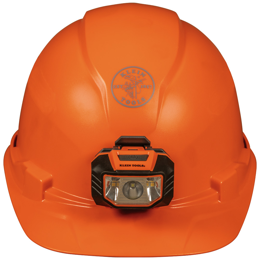 C♡ Hard Hat, Non-vented, Orange Cap Style with Headlamp
