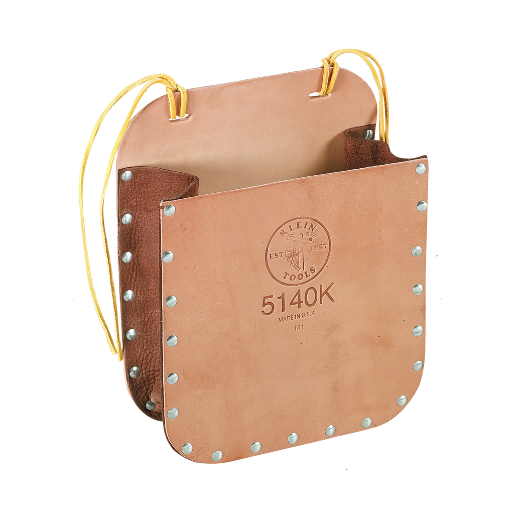 Product image for Klein 5140K Leather Tool Bag with Strap, 9 x 7 x 3.25"