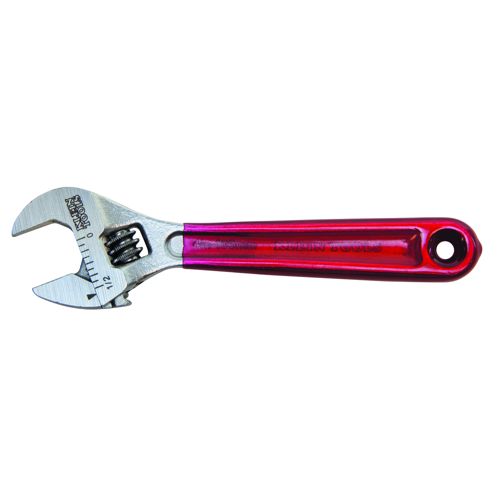 Product image for Klein D506-4 4" Adjustable Wrench, Plastic Dipped