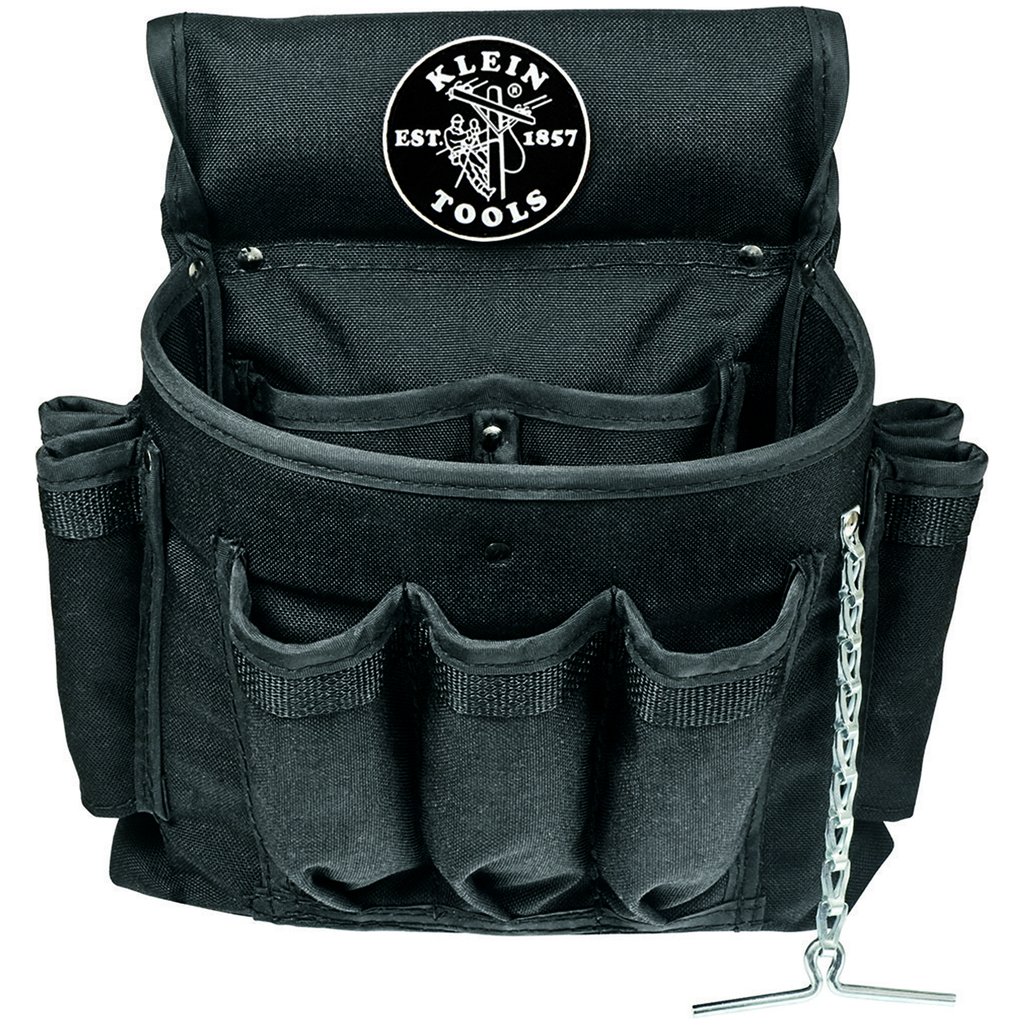 Product image for Klein 5719 PowerLine™ Series Electrician Tool Pouch, 18-Pocket
