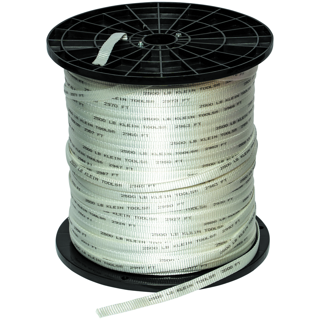 Product image for Klein 50142 Conduit Measuring Pull Tape, 3000ft Spool, 2500lb Tensile Strength