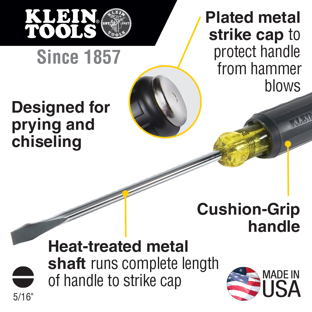 Mayer-DDS-5/16-Inch Keystone Demolition Driver, 7-Inch Round Shank-2