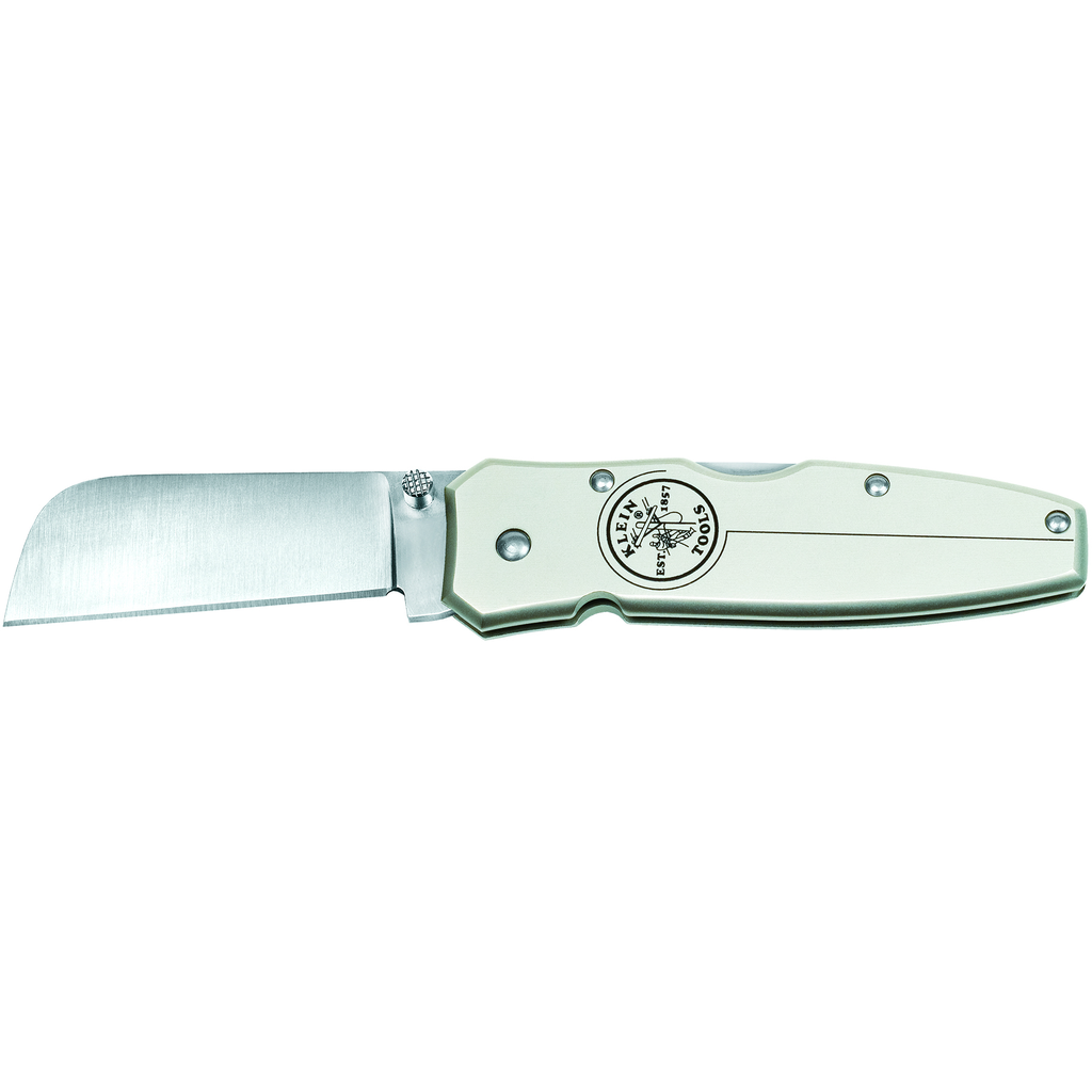 Product image for Klein 44007 Lightweight Lockback Knife 2-1/2" Coping Blade, Silver Handle