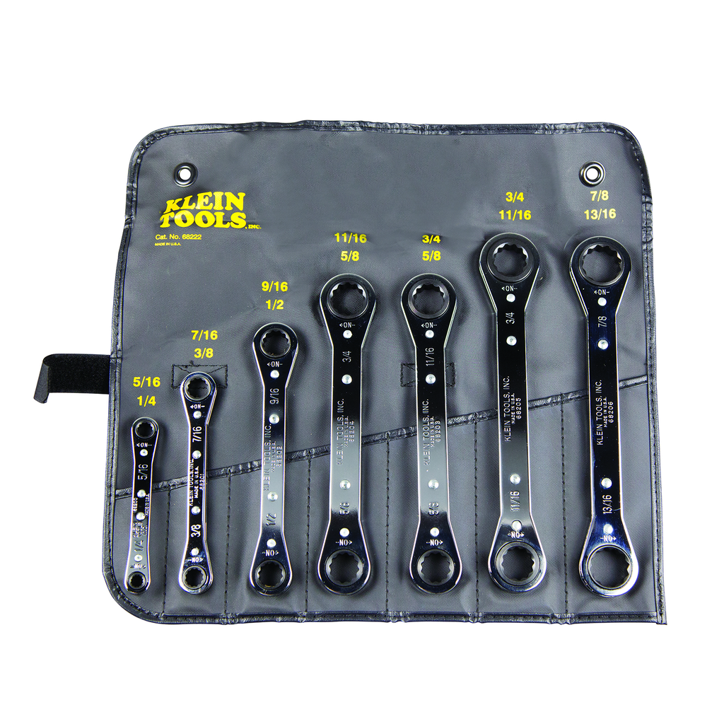 Product image for Klein 68222 7pc Ratcheting Box Wrench Set