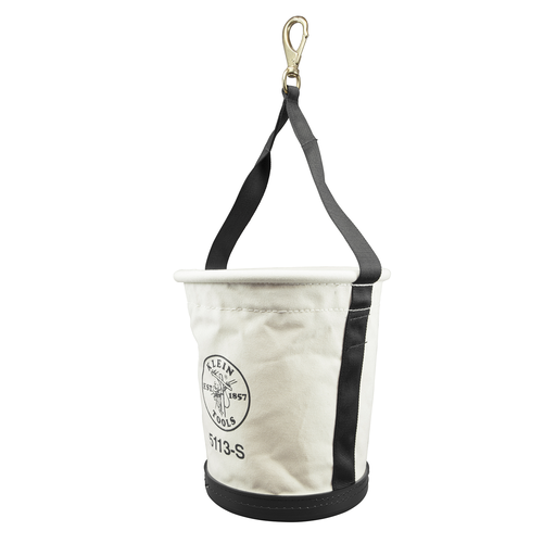 Product image for Klein 5113S Tapered-Wall Bucket with Swivel Snap Hook, Canvas