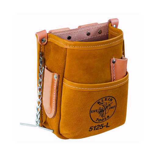 Product image for Klein 5125L Pocket Tool Pouch with Tape Thong, Leather