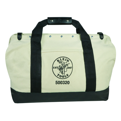 Product image for Klein 5003-20 Tool Bag, Canvas with Leather Bottom, 15 Pockets, 20"