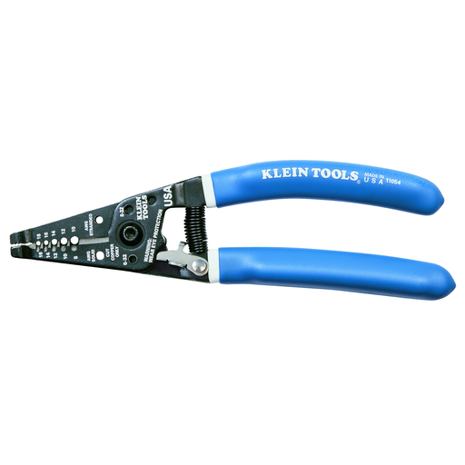 Product image for Klein 11054 Klein-Kurve® Wire Stripper/Cutter Solid & Stranded Wire - 8-16 AWG Solid & 10-18 AWG Stranded