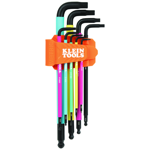 Product image for KLEIN BLS9M Metric Hex Key Set, 9 P