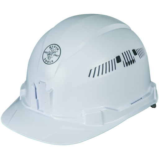 Product image for Klein 60105 Hard Hat, Vented, Cap Style, White