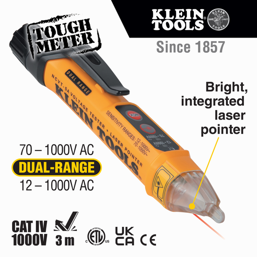 Mayer-DDS-Dual Range Non-Contact Voltage Tester Pen with Laser Pointer, 12 to 1000V AC-2