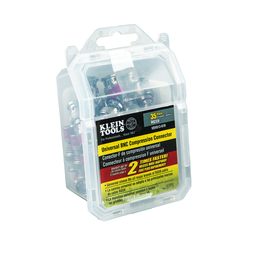 Klein VDV813-619 Universal BNC Compression Connectors RG59 35-Pack Product image for Klein VDV813-619 Universal BNC Compression Connectors RG59 35-Pack