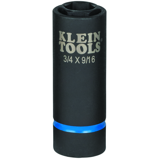 Product image for Klein 66004 2-in-1 6-Point Impact Socket, 3/4" & 9/16", 1/2" Drive