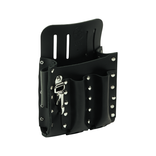 Product image for Klein 5126 Leather Tool Pouch with Knife Snap, 5-Pocket