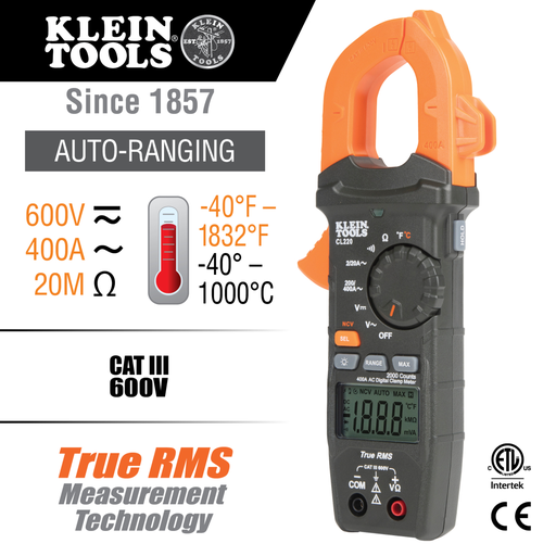 Mayer-DDS-Digital Clamp Meter, AC Auto-Ranging 400 Amp with Temp-2