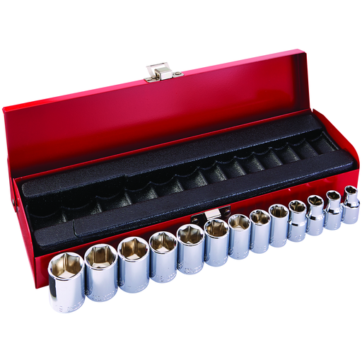 Product image for Klein 65506 13pc Metric Socket Set, 3/8" Drive