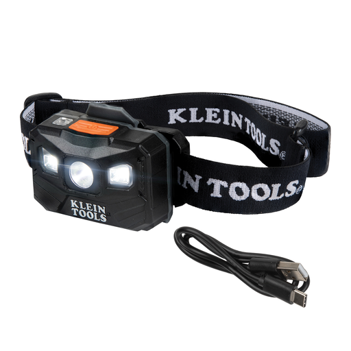 Product image for Klein 56048 Rechargeable Headlamp with Strap, 400 Lumen All-Day Runtime, Auto-Off
