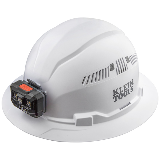 Mayer-DDS-Hard Hat, Vented, Full Brim with Rechargeable Headlamp, White-2