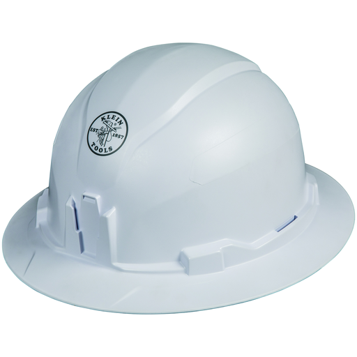 Product image for Klein 60400 Hard Hat, Non-Vented Full Brim Style, Class-E, White