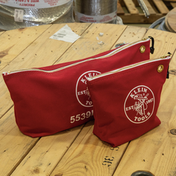 Zipper Bag, Canvas Tool Pouch, 10-Inch, Red