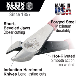 Diagonal Cutting Pliers, High-Leverage, 8-Inch