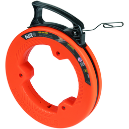 Klein 56331 1/4" Wide Spring Steel Fish Tape, 50ft (15m) Tape, Double-Loop
