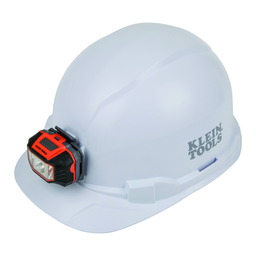 Product image for Klein 60107 Hard Hat, Non-Vented, Cap Style with Headlamp, White