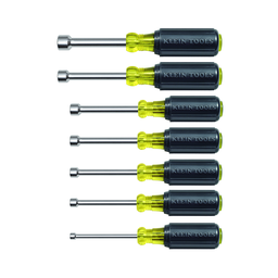 Klein 631M Nut Driver Set, Magnetic Nut Drivers, 3" Shaft, 7-Piece