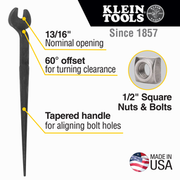 Spud Wrench, 13/16-Inch Nominal Opening for Regular Nut