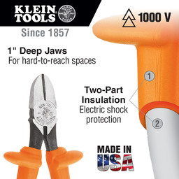 Diagonal Cutting Pliers, Insulated, 7-Inch