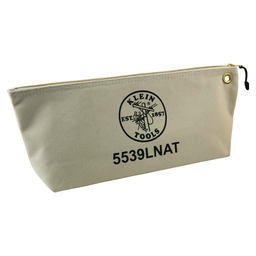 Klein 5539LNAT Zipper Bag, Large Canvas Tool Pouch, 18", Natural