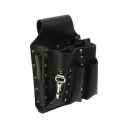 Product image for Klein Tools 5164T 6-3/4 x 9-3/4 Inch Leather Tunnel Loop 8-Pocket Tool Pouch