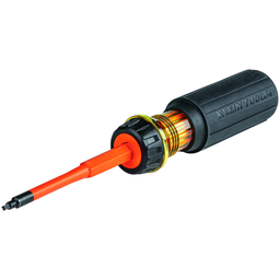 Product image for Klein 32287 Flip-Blade Insulated Screwdriver, 2-in-1, Square Bit #1 and #2